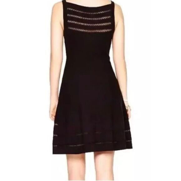 Kate Spade Open Cable Sweater Tank Knit Dress Fit and Flare Black Size Medium - Picture 8 of 8